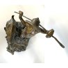 ANTICA SCULTURA BRONZO "PASTORELLO con CAPRA" SCUOLA NAPOLETANA 40 cm/h XX sec