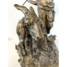 ANTICA SCULTURA BRONZO "PASTORELLO con CAPRA" SCUOLA NAPOLETANA 40 cm/h XX sec