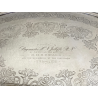ANTICO VASSOIO PLACCATO ARGENTO EPNS 1910 Marina Britannica HMS Hermes MILITARIA