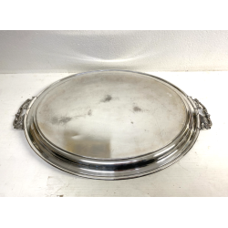 ANTICO VASSOIO PLACCATO ARGENTO EPNS 1910 Marina Britannica HMS Hermes MILITARIA