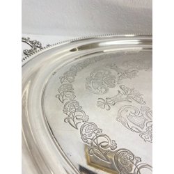 ANTICO VASSOIO PLACCATO ARGENTO EPNS 1910 Marina Britannica HMS Hermes MILITARIA