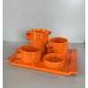 SERVIZIO Thè CAFFè CERAMICA Gabbianelli "EL 3" 5Pz. ARANCIONE LUCIDO '60 POP ART
