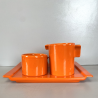 SERVIZIO Thè CAFFè CERAMICA Gabbianelli "EL 3" 5Pz. ARANCIONE LUCIDO '60 POP ART