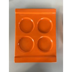SERVIZIO Thè CAFFè CERAMICA Gabbianelli "EL 3" 5Pz. ARANCIONE LUCIDO '60 POP ART