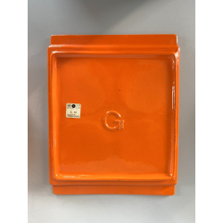 SERVIZIO Thè CAFFè CERAMICA Gabbianelli "EL 3" 5Pz. ARANCIONE LUCIDO '60 POP ART