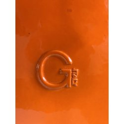SERVIZIO Thè CAFFè CERAMICA Gabbianelli "EL 3" 5Pz. ARANCIONE LUCIDO '60 POP ART