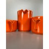 SERVIZIO Thè CAFFè CERAMICA Gabbianelli "EL 3" 5Pz. ARANCIONE LUCIDO '60 POP ART