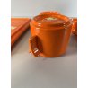 SERVIZIO Thè CAFFè CERAMICA Gabbianelli "EL 3" 5Pz. ARANCIONE LUCIDO '60 POP ART