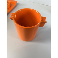 SERVIZIO Thè CAFFè CERAMICA Gabbianelli "EL 3" 5Pz. ARANCIONE LUCIDO '60 POP ART