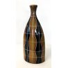 VASO CERAMICA DIPINTA BOTTIGLIA DECORAZIONE GEOMETRICA MAIOLICA TERRACOTTA ITALY