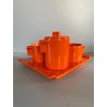 SERVIZIO Thè CAFFè CERAMICA Gabbianelli "EL 3" 5Pz. ARANCIONE LUCIDO POP ART '60