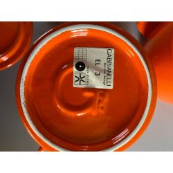 SERVIZIO Thè CAFFè CERAMICA Gabbianelli "EL 3" 5Pz. ARANCIONE LUCIDO POP ART '60