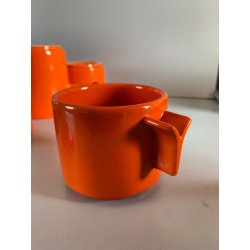 SERVIZIO Thè CAFFè CERAMICA Gabbianelli "EL 3" 5Pz. ARANCIONE LUCIDO POP ART '60