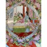 GRANDE CIOTOLA PORCELLANA CINESE DECORO ISTORIATO FAMILLE ROSE  ø 36,5cm '50