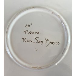 PIATTO PARATA MAIOLICA Ca Pirota REP. SAN MARINO  PAESAGGIO TESA GROTTESCHE '50
