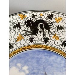 PIATTO PARATA MAIOLICA Ca Pirota REP. SAN MARINO  PAESAGGIO TESA GROTTESCHE '50