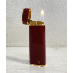 RARO ACCENDINO VINTAGE Cartier France LIGHTER MOD. Trinity BORDEAUX GOLD