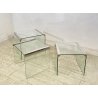 SET 3 TAVOLINI IMPILABILI Gigi Radice & Pierangelo Gallotti ANNI 70 VETRO TABLE