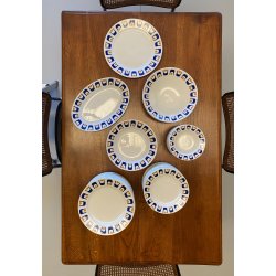 SERVIZIO PIATTI CERAMICA Diamondstone RICHARD GINORI Laveno 73pz Pop DIFETTI '60