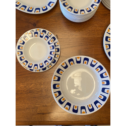 SERVIZIO PIATTI CERAMICA Diamondstone RICHARD GINORI Laveno 73pz Pop DIFETTI '60