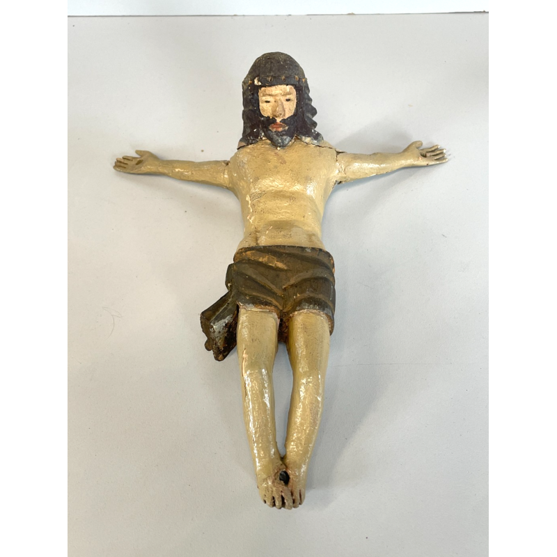 ANTICO PICCOLO CROCIFISSO CRISTO LEGNO GESSO EPOCA '800 SCULTURA RELIGIOSA CROCE