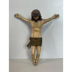ANTICO PICCOLO CROCIFISSO CRISTO LEGNO GESSO EPOCA '800 SCULTURA RELIGIOSA CROCE
