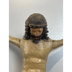 ANTICO PICCOLO CROCIFISSO CRISTO LEGNO GESSO EPOCA '800 SCULTURA RELIGIOSA CROCE