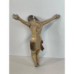 ANTICO PICCOLO CROCIFISSO CRISTO LEGNO GESSO EPOCA '800 SCULTURA RELIGIOSA CROCE