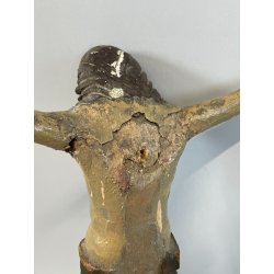 ANTICO PICCOLO CROCIFISSO CRISTO LEGNO GESSO EPOCA '800 SCULTURA RELIGIOSA CROCE