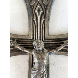 antico CROCIFISSO GESU' CRISTO preghiera DECO' art nouveau CROCE primi '900