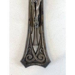 antico CROCIFISSO GESU' CRISTO preghiera DECO' art nouveau CROCE primi '900