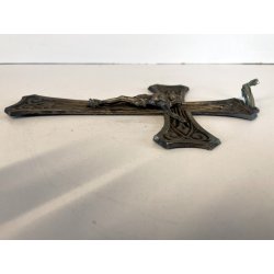 antico CROCIFISSO GESU' CRISTO preghiera DECO' art nouveau CROCE primi '900