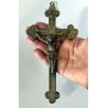 CROCIFISSO antico GESU' CRISTO preghiera CROCE in stile bizantino '900