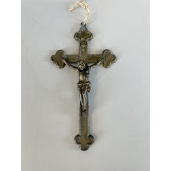 CROCIFISSO antico GESU' CRISTO preghiera CROCE in stile bizantino '900