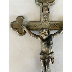 CROCIFISSO antico GESU' CRISTO preghiera CROCE in stile bizantino '900