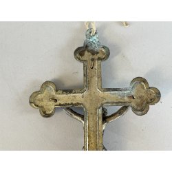 CROCIFISSO antico GESU' CRISTO preghiera CROCE in stile bizantino '900