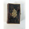 antico LIBRO PREGHIERE IHS tascabile VITTORIANO messale DEVOZIONARIO epoca 1878