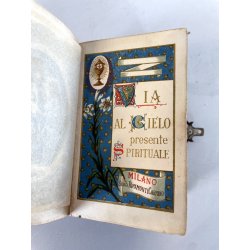 antico LIBRO PREGHIERE IHS tascabile VITTORIANO messale DEVOZIONARIO epoca 1878