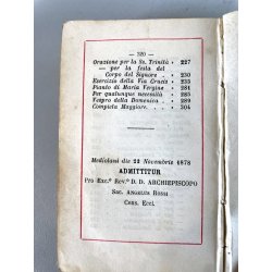 antico LIBRO PREGHIERE IHS tascabile VITTORIANO messale DEVOZIONARIO epoca 1878