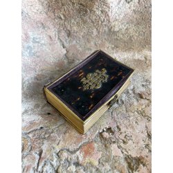 antico LIBRO PREGHIERE IHS tascabile VITTORIANO messale DEVOZIONARIO epoca 1878