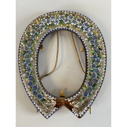 CORNICE portafoto ANTICA in MICROMOSAICO epoca '800 stile VITTORIANO restaurare