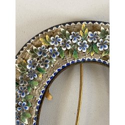 CORNICE portafoto ANTICA in MICROMOSAICO epoca '800 stile VITTORIANO restaurare