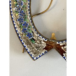 CORNICE portafoto ANTICA in MICROMOSAICO epoca '800 stile VITTORIANO restaurare