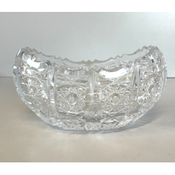 CIOTOLA SVUOTATASCHE OVALE VETRO CRISTALLO BOEMIA DESIGN MID CENTURY SFACCETTATA