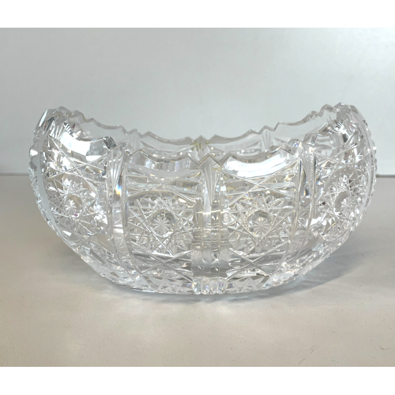 CIOTOLA SVUOTATASCHE OVALE VETRO CRISTALLO BOEMIA DESIGN MID CENTURY SFACCETTATA