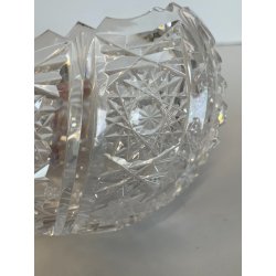 CIOTOLA SVUOTATASCHE OVALE VETRO CRISTALLO BOEMIA DESIGN MID CENTURY SFACCETTATA