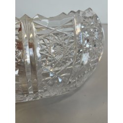 CIOTOLA SVUOTATASCHE OVALE VETRO CRISTALLO BOEMIA DESIGN MID CENTURY SFACCETTATA