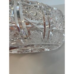 CIOTOLA SVUOTATASCHE OVALE VETRO CRISTALLO BOEMIA DESIGN MID CENTURY SFACCETTATA