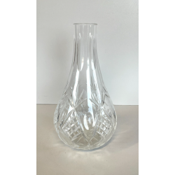 BOTTIGLIA VETRO CRISTALLO BOEMIA DESIGN MID CENTURY SFACCETTATA VASO PORTA FIORI