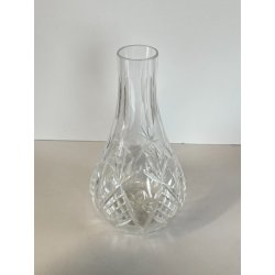 BOTTIGLIA VETRO CRISTALLO BOEMIA DESIGN MID CENTURY SFACCETTATA VASO PORTA FIORI